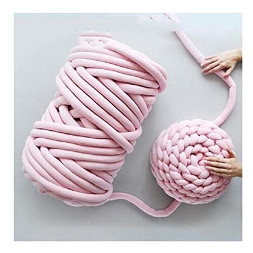 Häkelgarn,Grobes Garn Super dicke klobige Baumwollgarn DIY sperrige Arm-Roving-Strick-Decke Hand Strick-Spin-Garn-DIY-Decke-Zubehör(Pink 1kg) von MITINGER