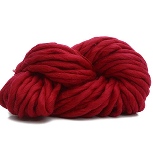 Häkelgarn,Grobes Garn Super dicke klobige Garne sperrige, roving große Hand strickende Deckengarn für drehende Hand stricken Häkeln(Burgundy) von MITINGER