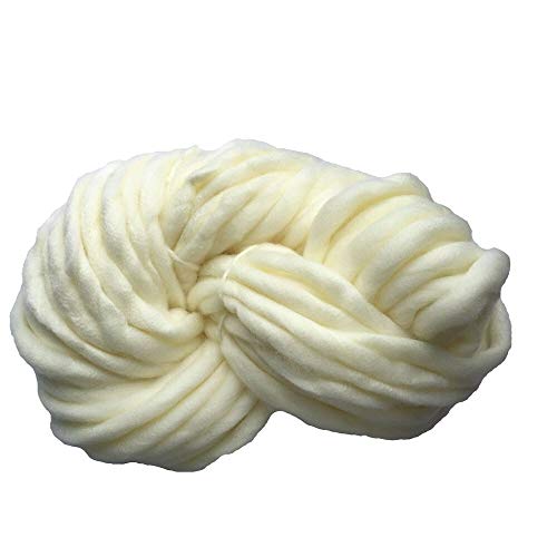 Häkelgarn,Grobes Garn Super dicke klobige Garne sperrige, roving große Hand strickende Deckengarn für drehende Hand stricken Häkeln(Cream) von MITINGER