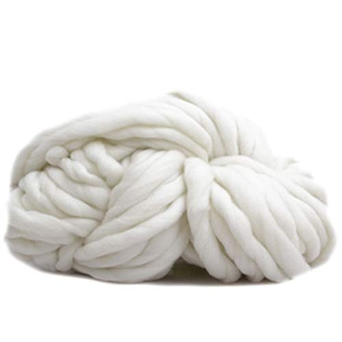 Häkelgarn,Grobes Garn Super dicke klobige Garne sperrige, roving große Hand strickende Deckengarn für drehende Hand stricken Häkeln(White) von MITINGER