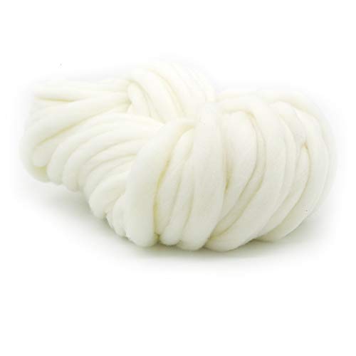 Häkelgarn,Grobes Garn Super grobes Garn Spezielles Rohkuppel Manuelle DIY gewebt Schal Wire Hutdecke Tapisserie(Cream white) von MITINGER