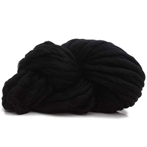 Häkelgarn,Grobes Garn Superweiche klobige Garn sperrig häkelnd dickes Garn für Hand strickende Decke 250g pro Stück(Black) von MITINGER