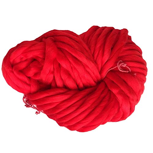 Häkelgarn,Grobes Garn Superweiche klobige Garn sperrig häkelnd dickes Garn für Hand strickende Decke 250g pro Stück(Red) von MITINGER