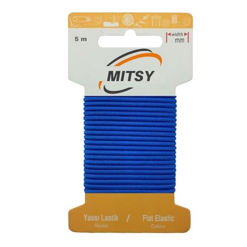 MITSY Reißfeste Gummiband Gummibänder zum Nähen Breit 3 mm Stark Gummilitze für Hosengummi Haushalt DIY Handwerk Stoffe zum Nahen von MITSY