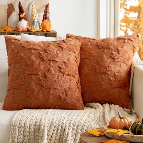 MIULEE 2er Set Kissenbezug Herbst Dekokissen Kissenhülle Sofakissen Wolle Massives Ahornblatt Couchkissen kuschelkissen Halloween Karamell 45x45CM MIULEE 2er Set Kissenbezug Herbst Dekokissen Kissenhülle Sofakissen Wolle Massives Ahornblatt Couchkissen kuschelkissen Halloween Karamell 45x45CM von MIULEE