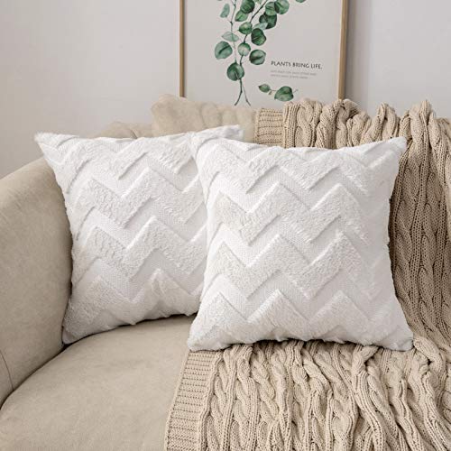 MIULEE 2er Set Wolle Kissenbezüge Sofakissen Dekokissen Welle Polyster Kissenbezüge Couchkissen Weich Kissenbezug Zierkissenbezug Wohnzimmer Schlafzimmer 45x45cm Weiß MIULEE 2er Set Wolle Kissenbezüge Sofakissen Dekokissen Welle Polyster Kissenbezüge Couchkissen Weich Kissenbezug Zierkissenbezug Wohnzimmer Schlafzimmer 45x45cm Weiß von MIULEE