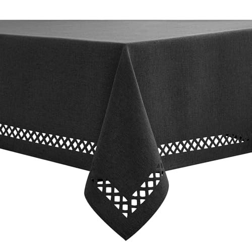 MIULEE Leinen Optik Tischdecke Schwarz Tischdecken 100x140cm Abwaschbar Lotuseffekt Eckig Rechteckig Tischtuch Polyester Wasserabweisend Tischwäsche Abwischbare Tafeldecke für Party Küche MIULEE Leinen Optik Tischdecke Schwarz Tischdecken 100x140cm Abwaschbar Lotuseffekt Eckig Rechteckig Tischtuch Polyester Wasserabweisend Tischwäsche Abwischbare Tafeldecke für Party Küche von MIULEE