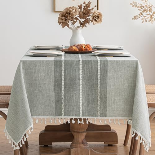 MIULEE Tischdecke 140x240cm Graue Streifen Leinenoptik Tischdecke Abwaschbar Table Cloth Boho Tischdecke Quadratisch für Küchentisch und Outdoor Tischtuch MIULEE Tischdecke 140x240cm Graue Streifen Leinenoptik Tischdecke Abwaschbar Table Cloth Boho Tischdecke Quadratisch für Küchentisch und Outdoor Tischtuch von MIULEE