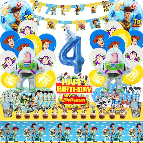101Teiliges Geburtstag Deko Set, 4 jahre Partygeschirr Set Luftballons, 4 jahre Dekoration Geburtstag Luftballons, Banner Tischdecke Teller Kuchendeckel etc Jungen und Mädchen Party Supplies 101Teiliges Geburtstag Deko Set, 4 jahre Partygeschirr Set Luftballons, 4 jahre Dekoration Geburtstag Luftballons, Banner Tischdecke Teller Kuchendeckel etc Jungen und Mädchen Party Supplies von MIUNUO