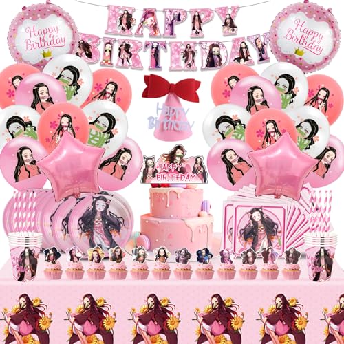 Demon Geburtstags Ballons, Demon Partygeschirr für Mädchen Mottoparty, Demon Geburtstag Dekoration, Demon Kinder Geschirr Teller Geburtstagshut Tischdecke Servietten Pull Flag Demon Geburtstags Ballons, Demon Partygeschirr für Mädchen Mottoparty, Demon Geburtstag Dekoration, Demon Kinder Geschirr Teller Geburtstagshut Tischdecke Servietten Pull Flag von MIUNUO