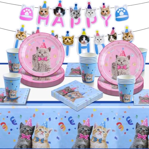 MIUNUO Katzen Party Geschirr,Kätzchen Partygeschirr,Katzen Geburtstag Deko,Katzen Party Dekorations,Cat Partyzubehör Dekoration Set, Einschließlich Tellern Servietten Tischdecken Tassen für 16 Gäste MIUNUO Katzen Party Geschirr,Kätzchen Partygeschirr,Katzen Geburtstag Deko,Katzen Party Dekorations,Cat Partyzubehör Dekoration Set, Einschließlich Tellern Servietten Tischdecken Tassen für 16 Gäste von MIUNUO