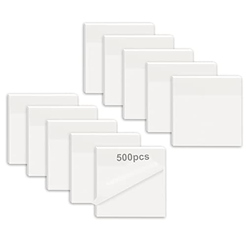 500 BläTter Transparente Haftnotizen Set, 10 Pads Transparent Wasserdicht Haftnotizen 75×75 mm,Wiederbeschreibbar Selbstklebendes Clear Notizzettel Sticky Notes Klebezettel FüR BüRo Studenten Papier von MIUTME