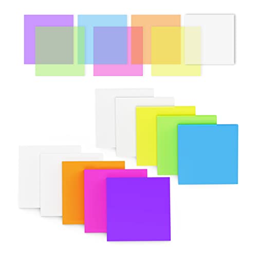 500 Blätter Transparente Haftnotizen,10 Pads Transparent Sticky Notes, Selbstklebende Wasserfest und Wiederbeschreibbar Kennzeichnung Papier, Für Von Bürodokumenten Oder Büchern(75×75 mm,7 Farbens) von MIUTME