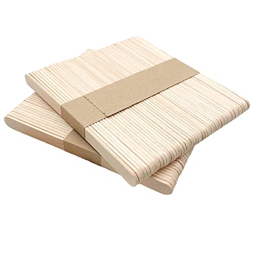MIUTME Holzstäbchen,100 Stück Eisstiele Holz,DIY Eis Am Stiel und Bastelarbeiten(114 mm x 10 mm x 2 mm) von MIUTME