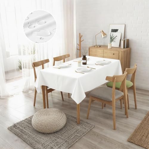 2 Stück Tischdecke Bierzeltgarnitur, 100 x 250cm wasserdichte Polyester Tischdecke, Waschbar Biertischdecke, Blickdichte Rechteckige Tischdecken für Partys, Hochzeiten und Restaurants (Weiß) von MIUUIPI
