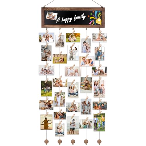 MIUUIPI Bilderrahmen Collagen, Fotovorhang mit 30 Holzklammern und 5 Hanfseil, Fotowand Aufhängen Holz,DIY Fotowand für mehrere Bilder, für Wohnkultur, Schlafzimmer MIUUIPI Bilderrahmen Collagen, Fotovorhang mit 30 Holzklammern und 5 Hanfseil, Fotowand Aufhängen Holz,DIY Fotowand für mehrere Bilder, für Wohnkultur, Schlafzimmer von MIUUIPI