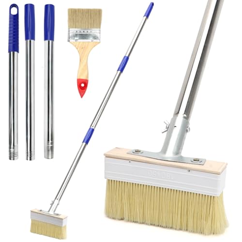 MIUUIPI Flächenstreicher Pinsel mit Teleskopstange, 136cm Terrassenbürste mit Ausziehbarem Griff, Lasurpinsel Set für Farben Glas Wände Decken Schuppen Schränke Türen Zäune Terrassen von MIUUIPI