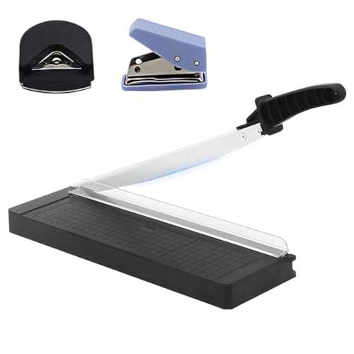 Papierschneider, A4/B5/A5/B6/B7 Präzise Papierschneidemaschine mit Sicherheitsschutz, Manuell Schneidemaschine Papier, Paper Cutter, Papier Schneidegerät für Karton, Papier und Fotos von MIUUIPI
