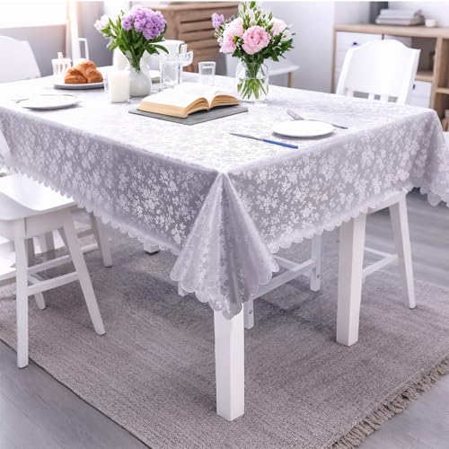 Tischdecke abwaschbar Outdoor rechteckig 100 x 140 cm Wasserabweisende Tischwäsche Wasserdicht Tischdecken Tischtuch Tablecloth für Esszimmer, Garten, Party, Hochzeiten, Haushalt (Grau) von MIUUIPI
