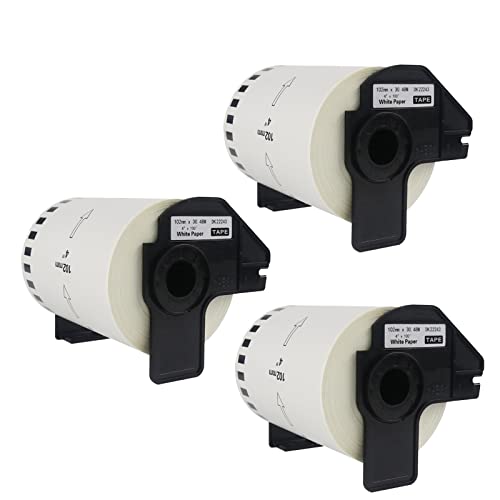 DK-22243 DK22243 Endlosetiketten kompatibel für Brother P-Touch DK-22243 selbstklebende Endlosetiketten(102 mm x 30,48 m) geeignet für QL-1050,QL-1060N,QL-1100,QL-1110,QL-1110NWB von MIUYEER