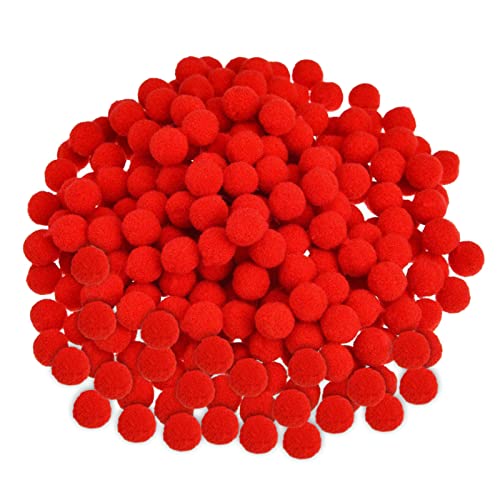MIVAIUN 1000 Stück Weihnachten Fluffy Pom Poms Rot Flauschige Pom 10mm für Dekorationen Basteln und Kreatives Handwerk DIY Kreativen Girlanden Filzkugelteppich (Rot) von MIVAIUN