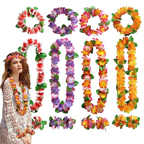 MIVAIUN 16 Stück Hawaiianische Leis-Party-Dekorationen hawaiianische Blumen-Halskette, Blumen, Stirnband, Armbänder für Tropische hawaiianische Party, Strandparty, hawaiianische Nacht, Bar, Urlaub. MIVAIUN 16 Stück Hawaiianische Leis-Party-Dekorationen hawaiianische Blumen-Halskette, Blumen, Stirnband, Armbänder für Tropische hawaiianische Party, Strandparty, hawaiianische Nacht, Bar, Urlaub. von MIVAIUN