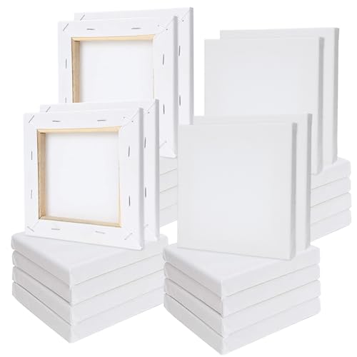 MIVIDE 24 Stück kleine Leinwände zum Malen, Mini-Leinwandplatten, kleine Leinwand in Großpackung, leere Leinwand für Acryl, Ölmalerei und Kunstbedarf MIVIDE 24 Stück kleine Leinwände zum Malen, Mini-Leinwandplatten, kleine Leinwand in Großpackung, leere Leinwand für Acryl, Ölmalerei und Kunstbedarf von MIVIDE