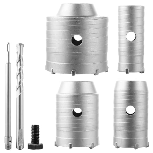 MIVIDE Bohrkrone 30mm 40mm 50mm 68mm, Bohrkrone Set mit SDS plus Adapter 330mm, Bohrkrone Set SDS Bohrkrone Steckdose mit Hartmetall-Zentrierbohrer und SDS-Plus-Schaft für Natursteine Sandsteine Kunst MIVIDE Bohrkrone 30mm 40mm 50mm 68mm, Bohrkrone Set mit SDS plus Adapter 330mm, Bohrkrone Set SDS Bohrkrone Steckdose mit Hartmetall-Zentrierbohrer und SDS-Plus-Schaft für Natursteine Sandsteine Kunst von MIVIDE