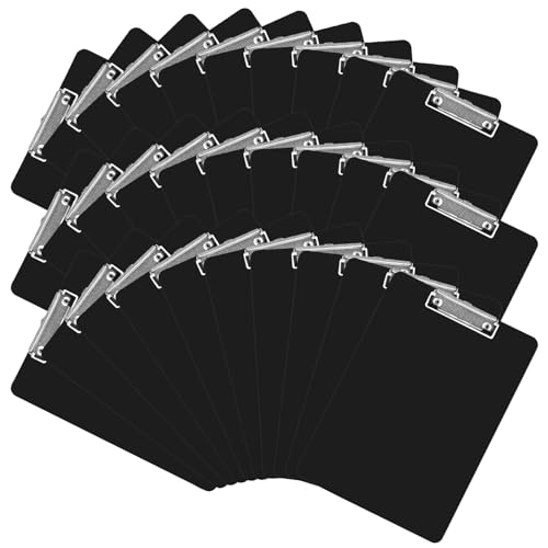 MIVIDE Schwarze Klemmbretter, schwarze Kunststoff-Klemmbretter, Großpackung, Kunststoff-Klemmbrett, 30,5 x 22,6 cm, Klemmbrett für Klassenzimmer, Lehrer, Zuhause, Bürobedarf, 30 Stück von MIVIDE