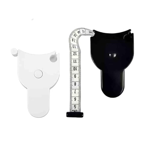 Perfect Body Maßband – 152,4 cm automatisches Teleskop-Maßband – einziehbares Maßband für Körper: Taille, Hüfte, Brust, Arme und mehr (Weiß & Schwarz, 152,4 cm) von MIVIXI