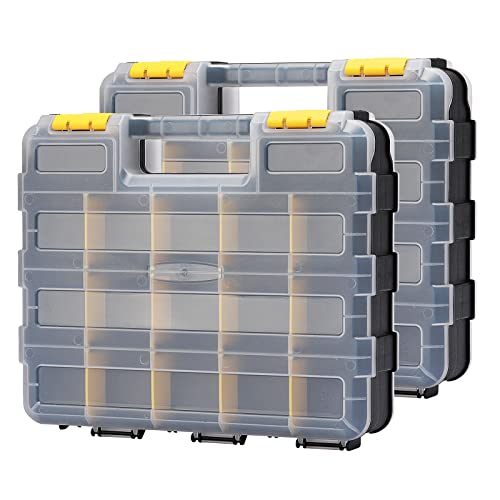 MIXPOWER 2 Stück 34 Fächer doppelseitiger Organizer mit stoßfestem Polymer und anpassbaren, abnehmbaren Kunststoff-Trennwänden, Aufbewahrung und Transport, schwarz/gelb, 2 Stück Paket MIXPOWER 2 Stück 34 Fächer doppelseitiger Organizer mit stoßfestem Polymer und anpassbaren, abnehmbaren Kunststoff-Trennwänden, Aufbewahrung und Transport, schwarz/gelb, 2 Stück Paket von MIXPOWER