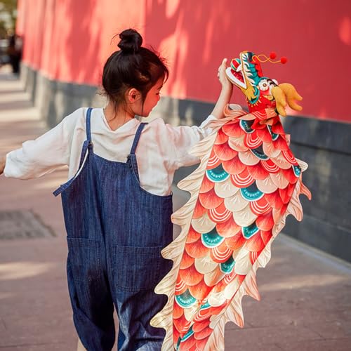 MIXXON Jonglieren Spielen Chinese Folk Dragon Poi Für Kinder Fitnessgeräte, Mit Reisetasche/ 6.3Ft Dragon Ribbon, Für Park Flinging Outdoor Sandbeach Party Fitness von MIXXON