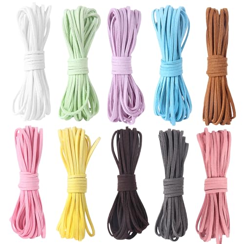 10 Stücke Lederband 3mm x 5m Leder Schnur Faux Wildleder Schnur Lederschnur Bunte Wildleder Lederband für Ketten mit 100pcs Schnurenden Lederbänder für DIY Armband Halskette Schmuck Handwerk 10 Stücke Lederband 3mm x 5m Leder Schnur Faux Wildleder Schnur Lederschnur Bunte Wildleder Lederband für Ketten mit 100pcs Schnurenden Lederbänder für DIY Armband Halskette Schmuck Handwerk von MIYUANGKJ