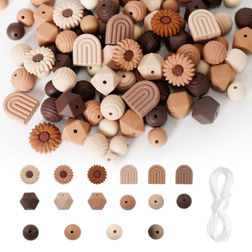 110 Stück Blumenförmige Silikonperlen Rund Lose Bastelperlen Bulk Gänseblümchen Silikonperlen 4 Farben Blumen Perlen mit Nylonseil für DIY Schlüsselanhänge Handwerk Schmuckherstellung 110 Stück Blumenförmige Silikonperlen Rund Lose Bastelperlen Bulk Gänseblümchen Silikonperlen 4 Farben Blumen Perlen mit Nylonseil für DIY Schlüsselanhänge Handwerk Schmuckherstellung von MIYUANGKJ