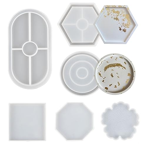 MIYUANGKJ 6 stk Silikonform Tablett Untersetzer DIY Untersetzer Silikonform Rund Quadrat Hexagon Silikonformen Teller Epoxidharz Formen für Resin Art MIYUANGKJ 6 stk Silikonform Tablett Untersetzer DIY Untersetzer Silikonform Rund Quadrat Hexagon Silikonformen Teller Epoxidharz Formen für Resin Art von MIYUANGKJ