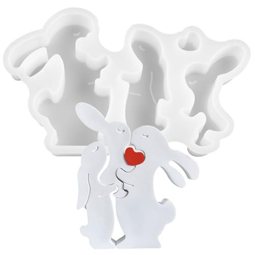 Silikonformen Gießformen Ostern Silikon Gießform Hase Familie Puzzle Epoxidharz Formen Kunstpuzzle Herzform 3D Kerze Silikonform für Desktop Ornament Home Tischdekoration Silikonformen Gießformen Ostern Silikon Gießform Hase Familie Puzzle Epoxidharz Formen Kunstpuzzle Herzform 3D Kerze Silikonform für Desktop Ornament Home Tischdekoration von MIYUANGKJ