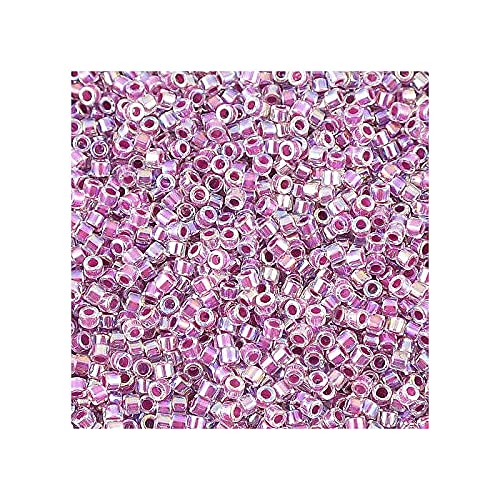 5 g Miyuki Delica 11/0 im Inneren gefärbter Magenta AB 1,6 mm (Inside Dyed Magenta AB) von Miyuki Art Flower