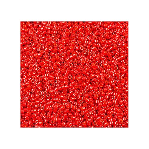 5 g Miyuki Delica 11/0 opake rot gefärbt 1,6 mm (Opaque Red Dyed) von MIYUKI