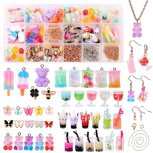MJARTORIA Charms Anhänger Set, selber machen Schmuckanhänger Resin Bubble Tea, Einhorn, Schmetterling, Bär Basteln für Ohrringe Armband Halskette Schlüsselanhänger DIY Geschenk MJARTORIA Charms Anhänger Set, selber machen Schmuckanhänger Resin Bubble Tea, Einhorn, Schmetterling, Bär Basteln für Ohrringe Armband Halskette Schlüsselanhänger DIY Geschenk von MJARTORIA