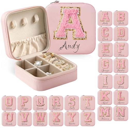 MJARTORIA Personalisiert Schmuckkästchen Klein Mädchen Kinder Reise, Schmuckkasten mit Name Buchstaben für Ohrringe Kette Ringe, Schmuckschatulle Damen Geschenke Muttertag Weihnachten MJARTORIA Personalisiert Schmuckkästchen Klein Mädchen Kinder Reise, Schmuckkasten mit Name Buchstaben für Ohrringe Kette Ringe, Schmuckschatulle Damen Geschenke Muttertag Weihnachten von MJARTORIA