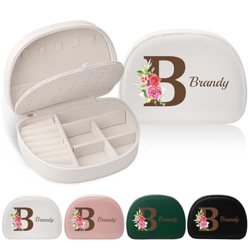 MJARTORIA Personalisiert Schmuckkästchen Klein Reise für Mädchen Damen, Schmuckschatulle Schmuckaufbewahrung mit Name Geburtstagsblume Initiale A bis Z für Ohrringe Kette Ringe Armband MJARTORIA Personalisiert Schmuckkästchen Klein Reise für Mädchen Damen, Schmuckschatulle Schmuckaufbewahrung mit Name Geburtstagsblume Initiale A bis Z für Ohrringe Kette Ringe Armband von MJARTORIA