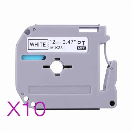 10 mk231 12 mm x 8m Beschriftungsbänder kompatibel mit PT-85 PT-75 PT-BB4 PT-55 H110 TAPE Label-Drucker 10 mk231 12 mm x 8m Beschriftungsbänder kompatibel mit PT-85 PT-75 PT-BB4 PT-55 H110 TAPE Label-Drucker von MJAYBZFQ