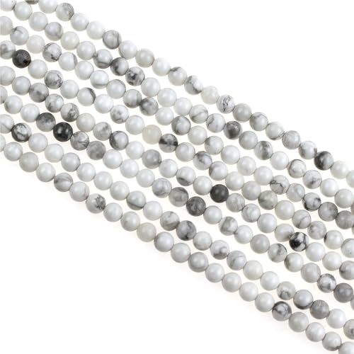 MJDCB 225 stück Natürlichen Kleinen Stein Perlen 3mm Weiße Howlith Runde Glatte Lose Edelstein Perle für Schmuck Machen Armbänder Ohrringe Halsketten Zubehör von MJDCB