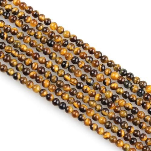 MJDCB 320 stück Natürlichen Kleinen Stein Perlen 2mm Gelbes Tigerauge Runde Glatte Lose Edelstein Perle für Schmuck Machen Armbänder Ohrringe Halsketten Zubehör von MJDCB
