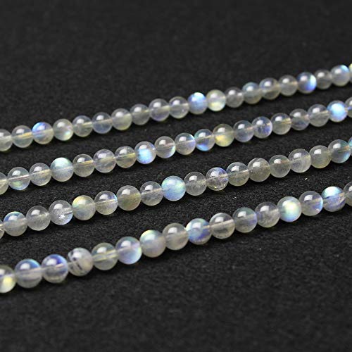 MJDCB 6 mm natürliche graue Mondstein-Perlen, Chakra-Perlenstrang, runde Edelsteine, lose Perlen, Energieheilperlen für die Schmuckherstellung von MJDCB