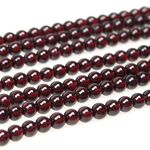 MJDCB Damen-Armband, Yoga-Armband, DIY-Schmuck, natürliche Edelstein-Perlen, Granat, runde, lose Perlen für die Schmuckherstellung (6 mm) von MJDCB
