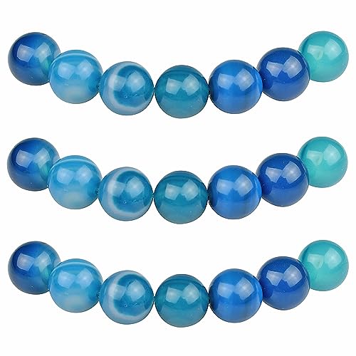 MJDCB Perlen zum Auffädeln 10mm 35 stück Blau Gestreifter Achat Halbedelsteine Perlen mit Loch Natürliche Lose Runde Steinperlen für Herstellung Schmuck Armbänder Halsketten MJDCB Perlen zum Auffädeln 10mm 35 stück Blau Gestreifter Achat Halbedelsteine Perlen mit Loch Natürliche Lose Runde Steinperlen für Herstellung Schmuck Armbänder Halsketten von MJDCB