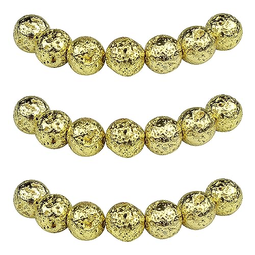 MJDCB Perlen zum Auffädeln 10mm 35 stück Golden Lava Halbedelsteine Perlen mit Loch Natürliche Lose Runde Steinperlen für Herstellung Schmuck Armbänder Halsketten MJDCB Perlen zum Auffädeln 10mm 35 stück Golden Lava Halbedelsteine Perlen mit Loch Natürliche Lose Runde Steinperlen für Herstellung Schmuck Armbänder Halsketten von MJDCB