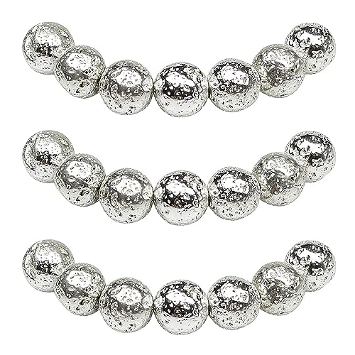 MJDCB Perlen zum Auffädeln 10mm 35 stück Silberne Lava Halbedelsteine Perlen mit Loch Natürliche Lose Runde Steinperlen für Herstellung Schmuck Armbänder Halsketten MJDCB Perlen zum Auffädeln 10mm 35 stück Silberne Lava Halbedelsteine Perlen mit Loch Natürliche Lose Runde Steinperlen für Herstellung Schmuck Armbänder Halsketten von MJDCB