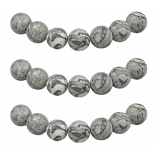 MJDCB Perlen zum Auffädeln 12mm 30 stück Graue Karte Jaspis Halbedelsteine Perlen mit Loch Natürliche Lose Runde Steinperlen für Herstellung Schmuck Armbänder Halsketten MJDCB Perlen zum Auffädeln 12mm 30 stück Graue Karte Jaspis Halbedelsteine Perlen mit Loch Natürliche Lose Runde Steinperlen für Herstellung Schmuck Armbänder Halsketten von MJDCB